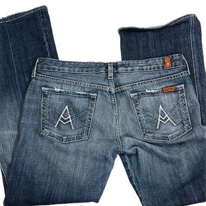 7 for all mankind Women’s “A” Pocket Flare Low Rise Denim Jeans, Size 30